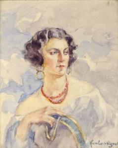 HUMBERT VIGNOT Leonie 1878-1960,Jeune femme au collier de corail,Etienne de Baecque FR 2009-10-18