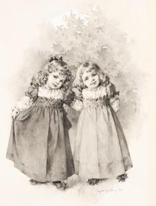 HUMPHREY Maud 1865-1940,Two little sisters,1890,Swann Galleries US 2022-12-15