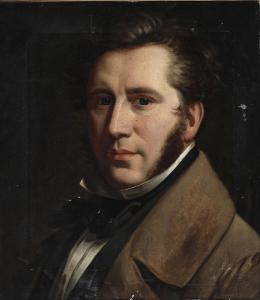 Hunæus Andreas 1814-1866,Portrait of the painter Emil Bærentzen,Bruun Rasmussen DK 2023-08-13