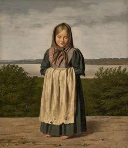 HUNAEUS Andreas Herman 1814-1866,Jeune paysanne en bord de ,Artcurial | Briest - Poulain - F. Tajan 2019-04-17