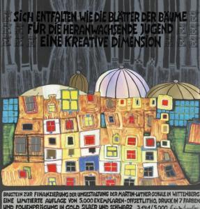 HUNDERTWASSER Friedensreich,Baustein zur Finanzierung der Umgestaltung der Mar,Kastern 2016-11-26