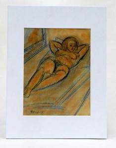 HUNGARIAN SCHOOL,FEMALE RECLINING NUDE,1900,William J. Jenack US 2017-12-28