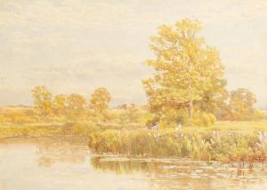 HUNN Thomas Henry 1857-1928,A River Landscape with Resting Figures,John Nicholson GB 2020-09-25