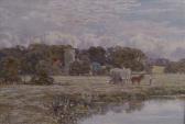 HUNN Thomas Henry 1857-1928,The river Wey and thechurch at Send, Surrey,Dreweatt-Neate GB 2006-06-14