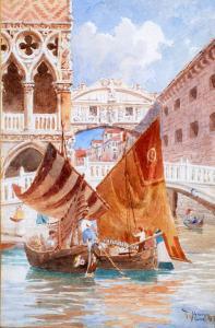 Hunn Thomas 1878-1908,Venetian Waterway,1897,David Lay GB 2014-07-31