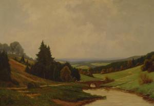 HUNT Arthur Hill 1874,Hügelige Landschaft mit Bach,Hull DE 2007-12-15