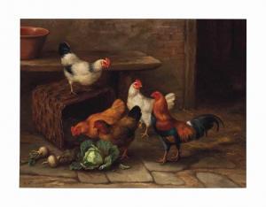 HUNT Edgar 1876-1953,A cockerel and hens,1920,Christie's GB 2016-08-23