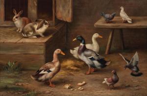 HUNT Edgar 1876-1953,Ducks, rabbits and doves,1923,Bonhams GB 2024-03-13