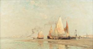 HUNT Edward Aubrey 1855-1922,Sailing vessels near Venice,1884,Bonhams GB 2020-11-10