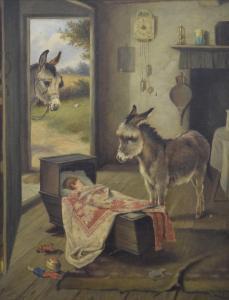 HUNT Reuben 1879-1962,Donkey and Child in an Interior,1915,Rowley Fine Art Auctioneers GB 2021-10-09