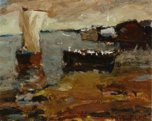 HUNT Thomas 1854-1929,Boats at rest,John Moran Auctioneers US 2009-02-17