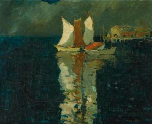 HUNT Thomas Lorraine 1882-1938,Three Sails Reflected,1926,Bonhams GB 2022-11-21
