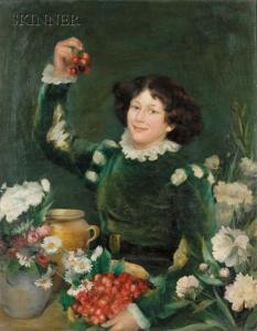 HUNT THROOP FRANCES 1860-1933,Figure with Cherries and Flowers,1891,Skinner US 2008-05-16