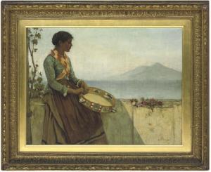 HUNT William H. Thurlow 1800-1900,The tambourine girl, Capri,Christie's GB 2008-03-12