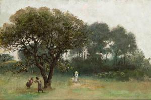 HUNT William Morris 1824-1879,Foggy Morning at Magnolia (Magnolia, Swinging in,1877,Swann Galleries 2023-09-21