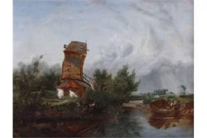 HUNT William 1800-1800,River scene with windmill,Peter Wilson GB 2015-04-29