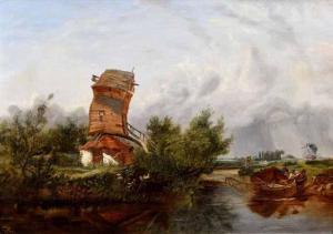 HUNT William 1800-1800,River scene with windmill,Peter Wilson GB 2018-01-18