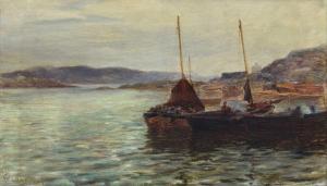 HUNTER Colin 1841-1904,Coastal scene with fishing boats,1871,Peter Wilson GB 2023-07-13