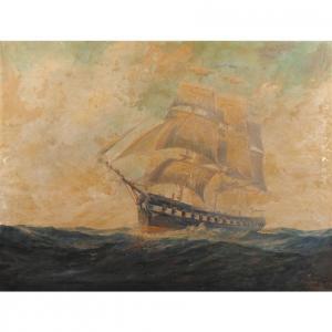 HUNTER Frederick Leo 1858-1943,Sailing ship at sea,1928,Butterscotch Auction Gallery US 2023-11-19