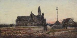 HUNTER George Sherwood 1850-1919,A church at sunset,Sworders GB 2021-12-14