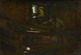 HUNTER George Sherwood 1850-1919,A Weaver at Nizon, Pont Aven,1905,Rosebery's GB 2021-03-24