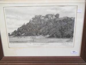 HUNTER Ian 1939,Views of Stirlingshire - Stirling Bridge, The Bann,Cheffins GB 2019-08-22