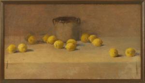 HUNTER Isabel 1865-1941,Still life with stoneware crock and lemons,Eldred's US 2008-11-20
