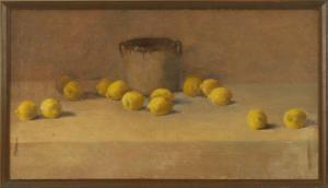 HUNTER Isabel 1865-1941,Still life with stoneware crock and lemons,Eldred's US 2009-04-03