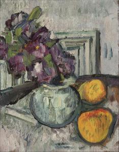 HUNTER Leslie 1877-1931,Still life with purple flowers and apples,Christie's GB 2007-10-24