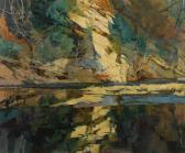 HUNTLEY Eric 1957-1982,White-Adder Rockface Reflected,1984,Mallams GB 2023-10-18