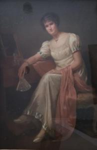 HUREL Suzanne 1876-1956,Elégante à l'éventail dans un intérieur devant sa ,Sadde FR 2019-10-16