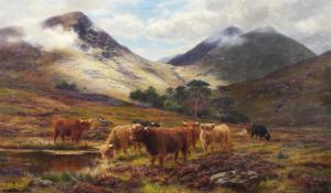 HURT Louis Bosworth 1856-1929,Cattle in a Highland Landscape,1911,Bonhams GB 2013-04-17