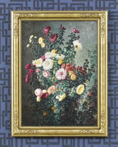 HURTEN Karl Ferdinand 1818,still life of chrysanthemums,Sotheby's GB 2016-10-19