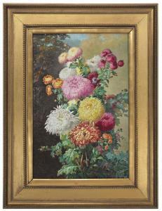 HURTEN Karl Ferdinand 1818,still-life of chrysanthemums,1896,Christie's GB 2017-04-13