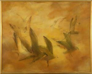 HUSSAR Joseph 1911-1993,Flock of seagulls in flight,Eldred's US 2008-11-20