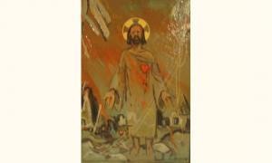 HUSSON Léon 1800-1900,Le Christ dans les ruines,Anticthermal FR 2006-02-05