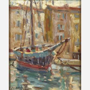 HUTCHENS Frank Townsend,Untitled (St. Tropez Harbor),Rago Arts and Auction Center 2019-05-04