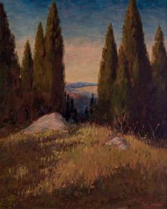 HUTCHINS Will 1878-1945,Poplars, Evening,1906,Shannon's US 2018-10-25