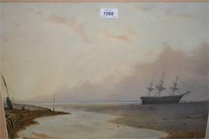 HUTCHINSON Samuel 1700-1800,Beached vessel on sands,Lawrences of Bletchingley GB 2015-10-20