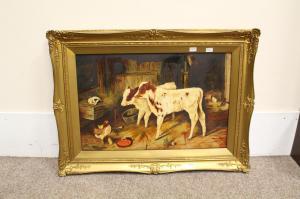 HUTCHINSON W 1900-1900,Cattle in Barn Interior,1926,David Duggleby Limited GB 2016-05-28