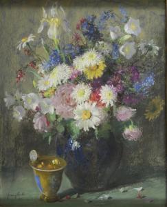 HUTH Franz 1876-1970,Blumenstillleben,1949,Wendl DE 2023-10-25