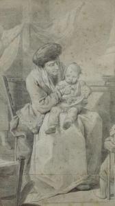 HUTIN Charles François 1715-1776,Großmutter mit Enkel.,Neumeister DE 2009-06-24