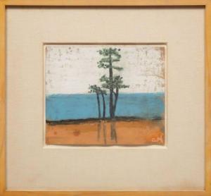 HUTSON Charles Woodward 1840-1936,Four Pines at Water's Edge,Neal Auction Company US 2022-03-09
