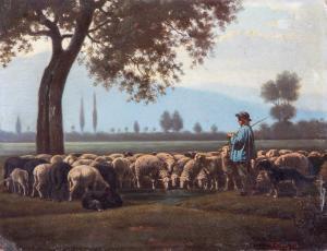 HUTTARY Josef 1842-1890,Landschaft mit Schäfer und Herde,1875,Auktionshaus Dr. Fischer DE 2021-12-11