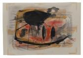 HUTTON Clarke 1898-1984,Untitled (red and ochre),1963,Rosebery's GB 2024-03-12