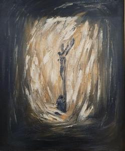 HUTTON John,Figure kneeling beneath Christ on the Cross,1957,The Cotswold Auction Company 2021-11-30