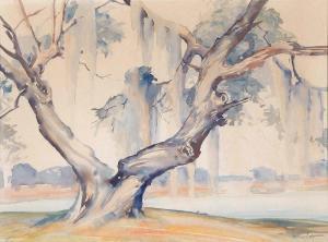HUTTY Alfred Heber 1877-1954,LOWCOUNTRY LIVE OAK WITH SPANISH MOSS,Charlton Hall US 2024-04-05