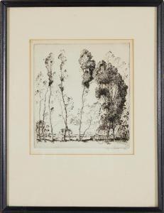 HUTTY Alfred Heber 1877-1954,TREES AGAINST THE SKY,1923,Charlton Hall US 2024-04-05