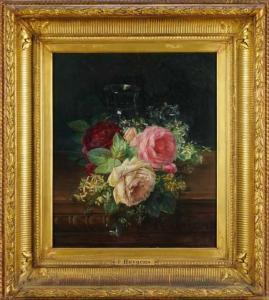 HUYGENS François Joseph 1820-1908,Still Life of Roses,1877,Reeman Dansie GB 2023-02-14