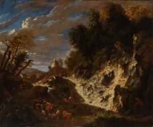 HUYSMANS Cornelis,Landscape with Herdsmen and Cattle on a Road besid,William Doyle 2023-01-25